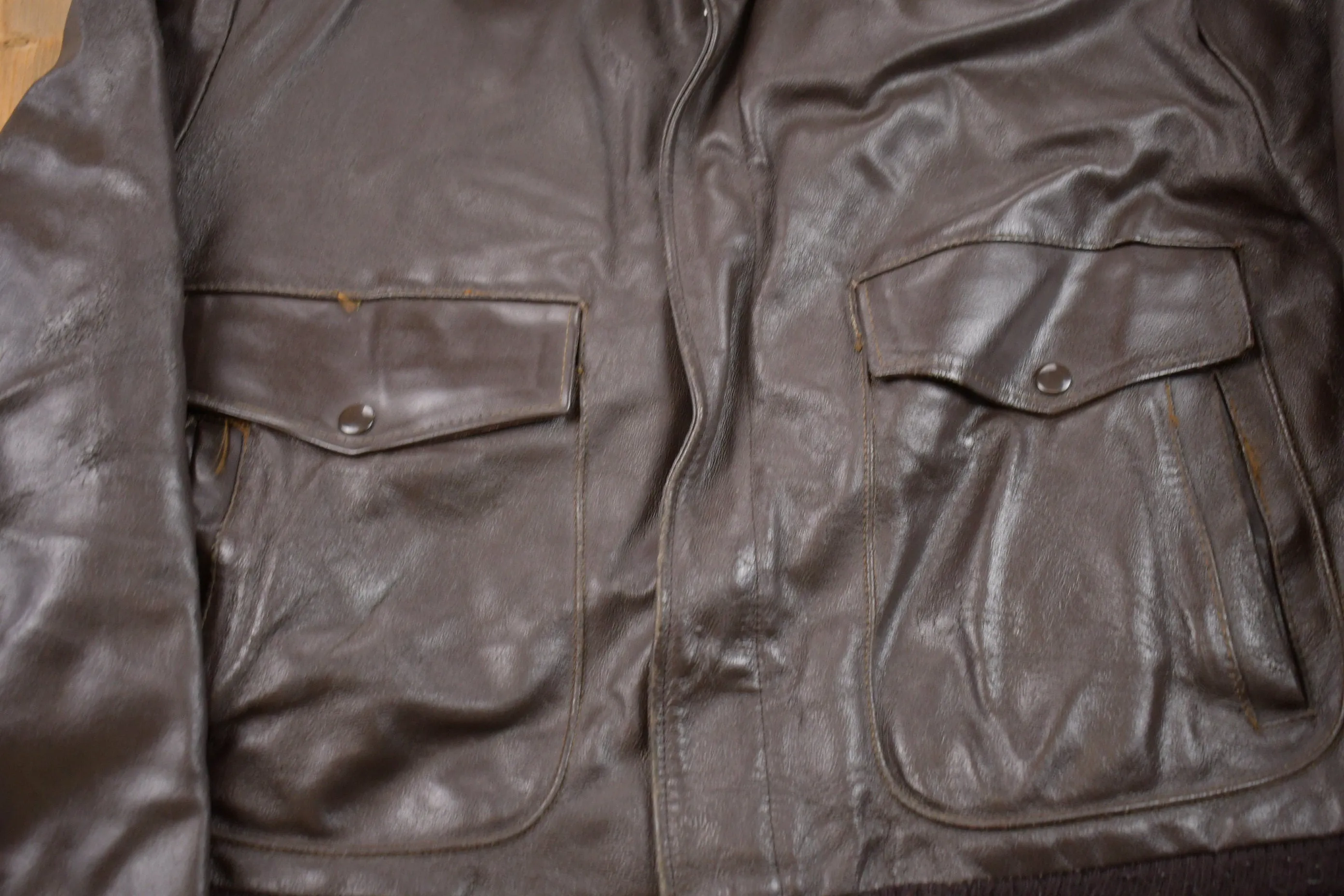 Vintage 1960s Sears The Leather Shop Leather Fur Jacket