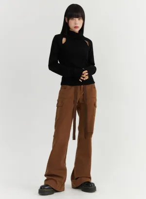 Waist Tie Flared Pants CO319