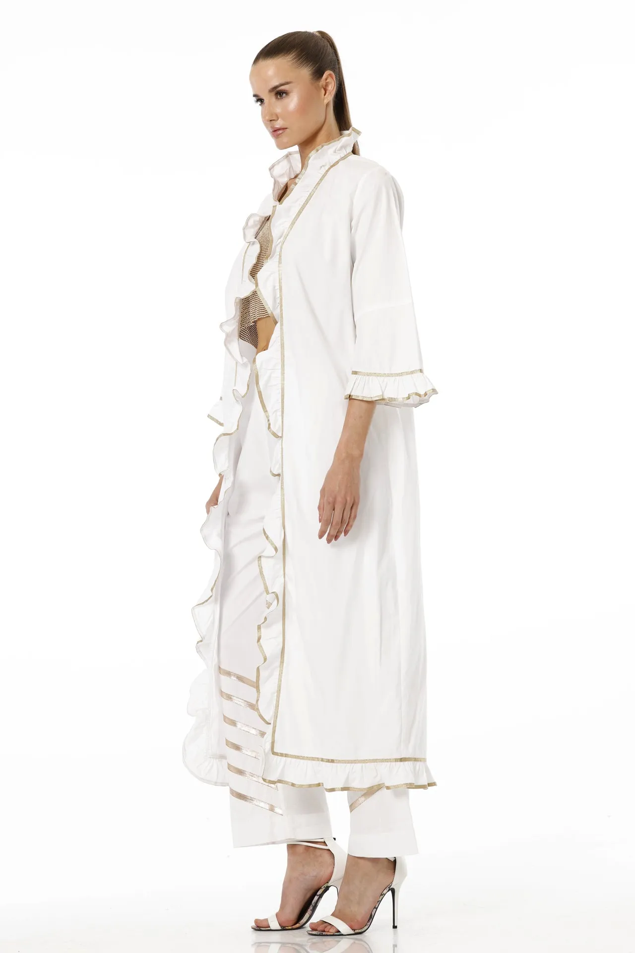 White Cotton Cover up Dress for Women