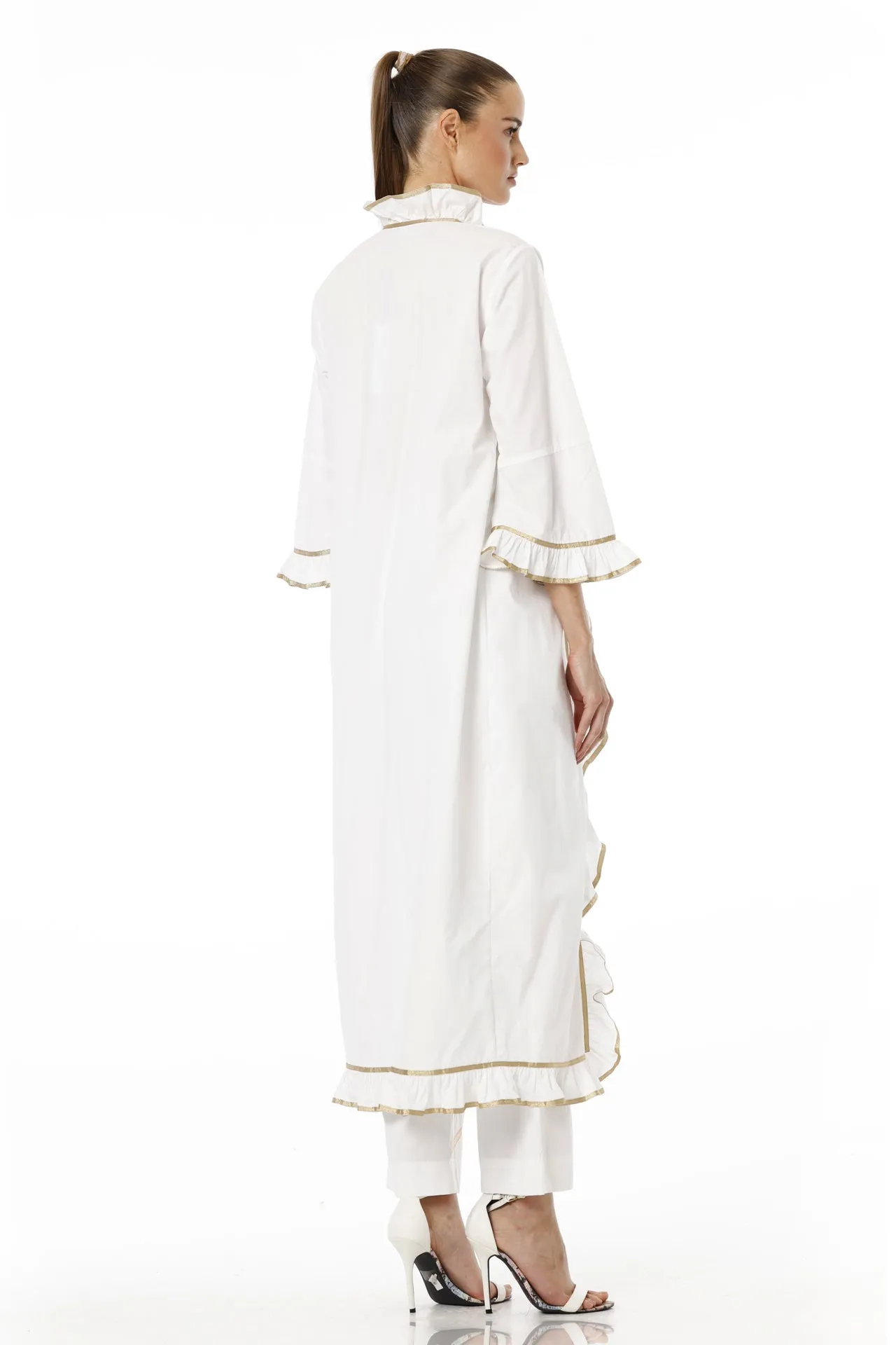 White Cotton Cover up Dress for Women