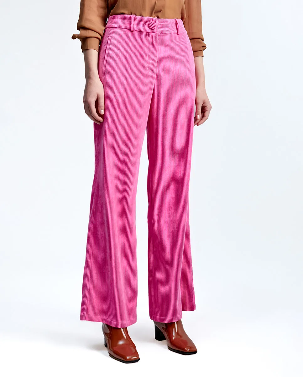 Wide-leg corduroy trousers