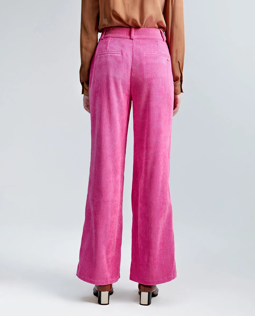 Wide-leg corduroy trousers