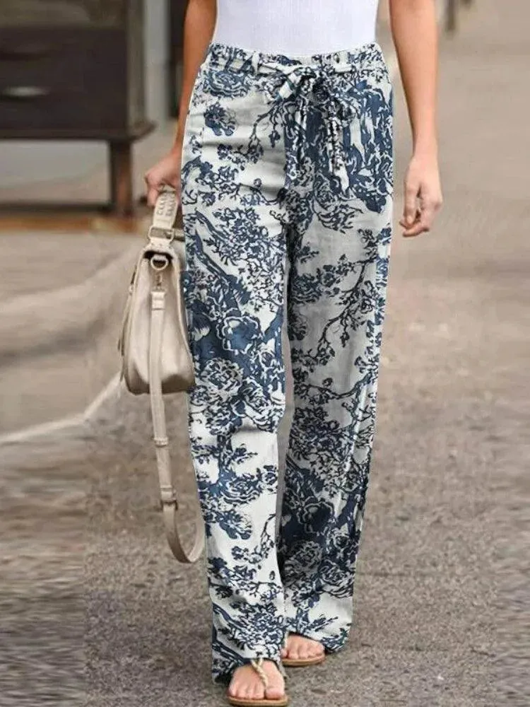 Wide Leg Pants - Casual Chic - Premium Cotton Blend - Perfect for Summer