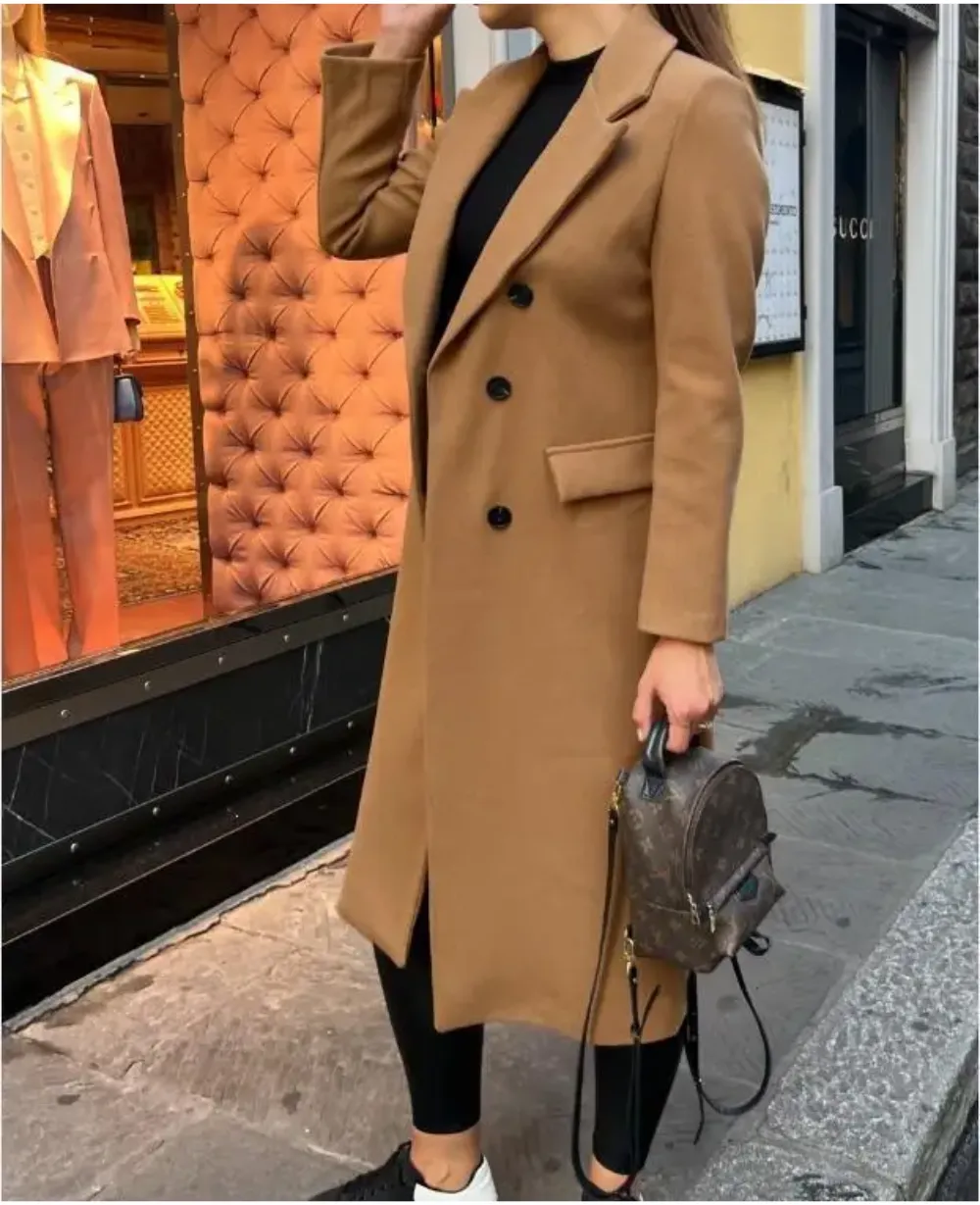 Women's Elegant Fitted Long Trenchcoat | Ideal for Autumn/Winter