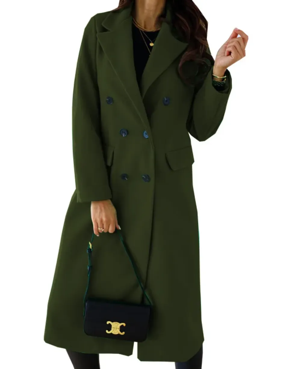 Women's Elegant Fitted Long Trenchcoat | Ideal for Autumn/Winter