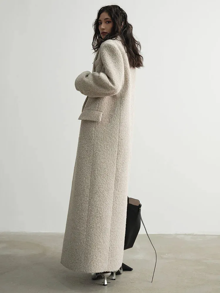 Women's Woolen Extra Long Trench Coat | Elegant Outerwear